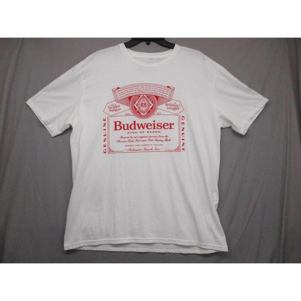 Brew City White Graphic Tee Budweiser Logo Unisex T-Shirt‎ Size XL